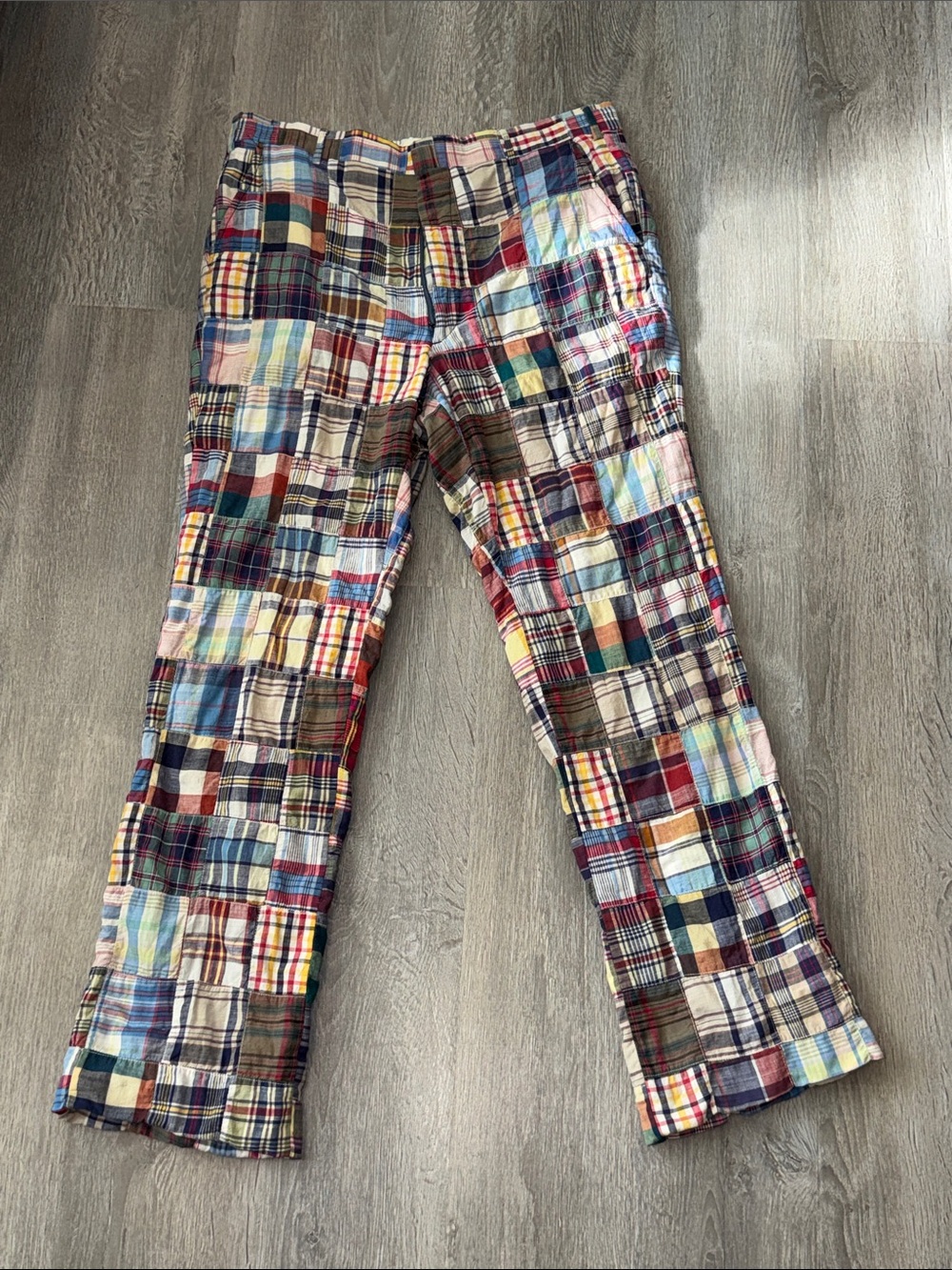 Vintage IZOD Patchwork Madras Plaid Pants Men’s 32x29 Preppy Ivy League Y2K